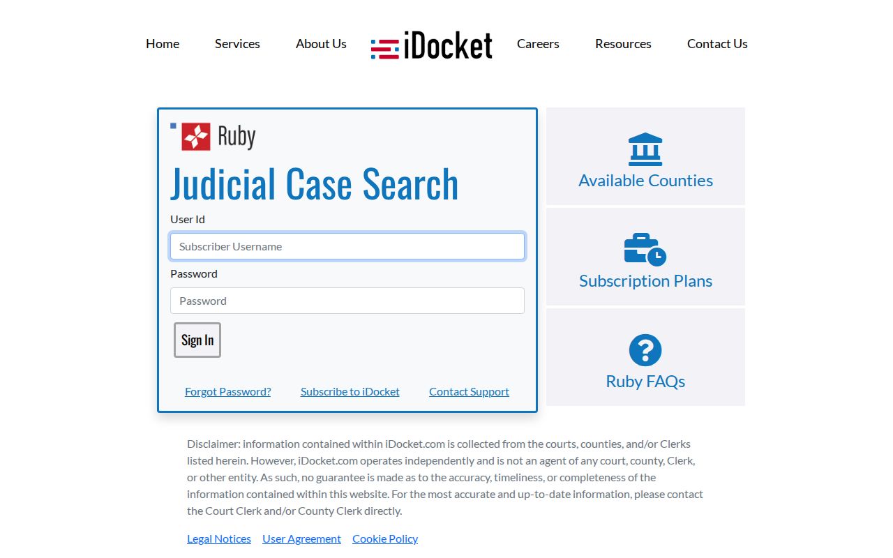 Hudspeth County warrant search, iDocket subscriber case search sign-in