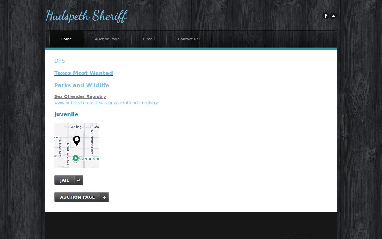 Hudspeth County warrant records, official sheriff website navigation